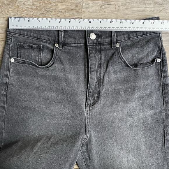 Loft The Slim Flare Jeans Crop Stretch Raw Hem 90s Size 12/31 - Picture 7 of 11